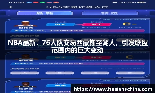 NBA最新：76人队交易西蒙斯至湖人，引发联盟范围内的巨大变动